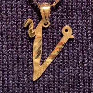 14 kt V pendant